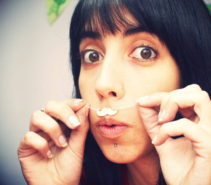 Schnurrbart Anhänger-Aus Sterling Silber von mujoyas