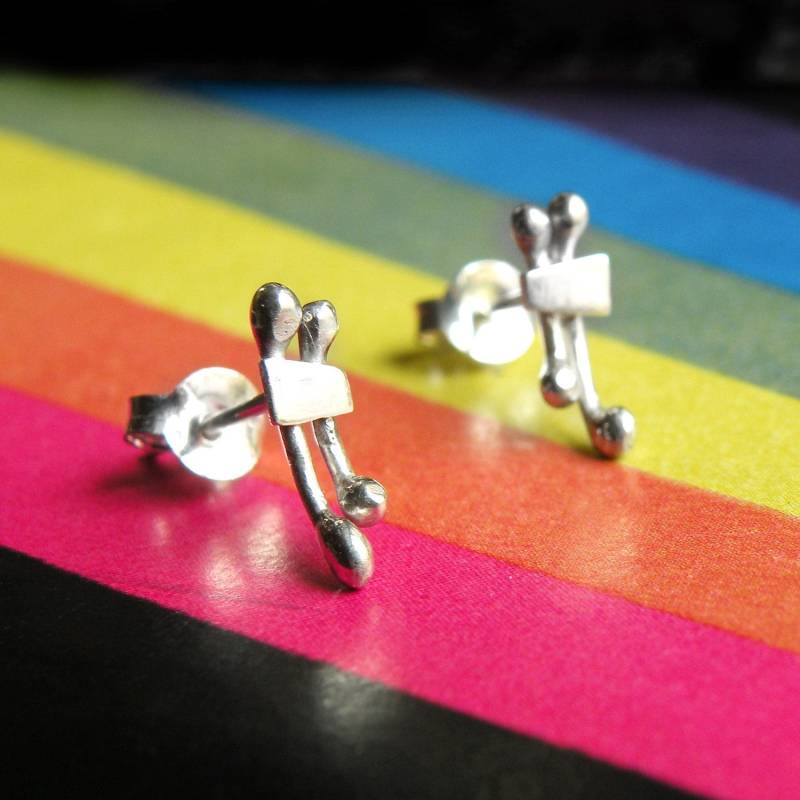 Winzige Doppellinien-Ohrringe Aus Sterlingsilber von mujoyas