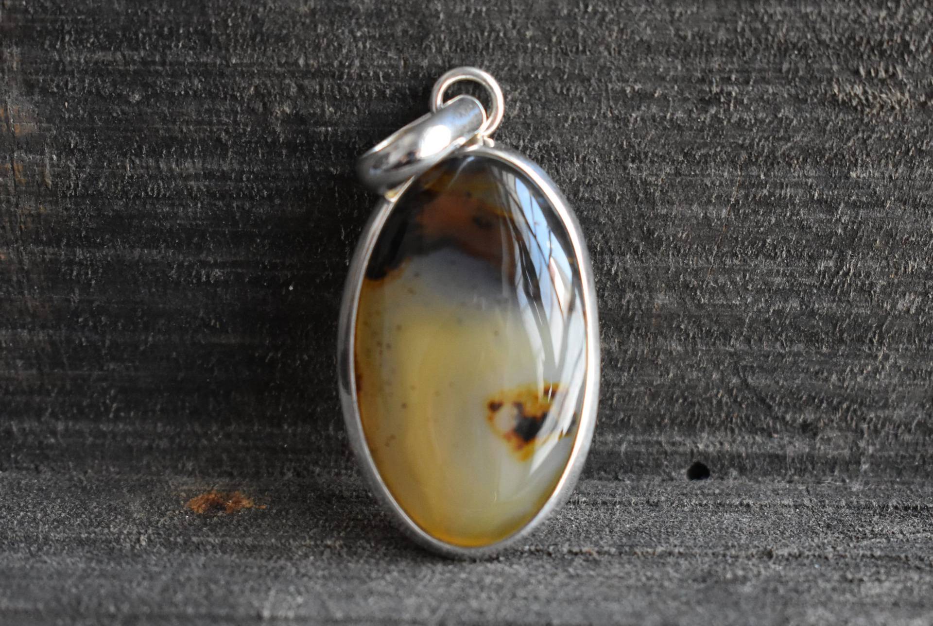 Aaa Qualität Natürlicher Montana Achat Anhänger, 925Er Silber Anhänger, Montana Anhänger, Achat Anhänger, Ovaler Form Anhänger, Edelstein Anhänger von muktijewels