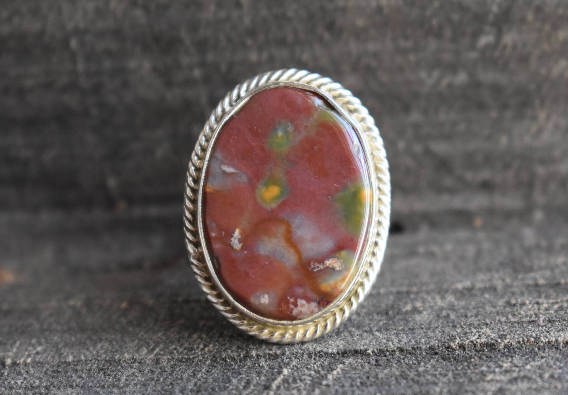 Aaa-Qualität Natürlicher Roter Blutsteinring, 925Er Silberring, Natürlicher Blutsteinedelsteinring, Ovaler Formring, Edelsteinring von muktijewels