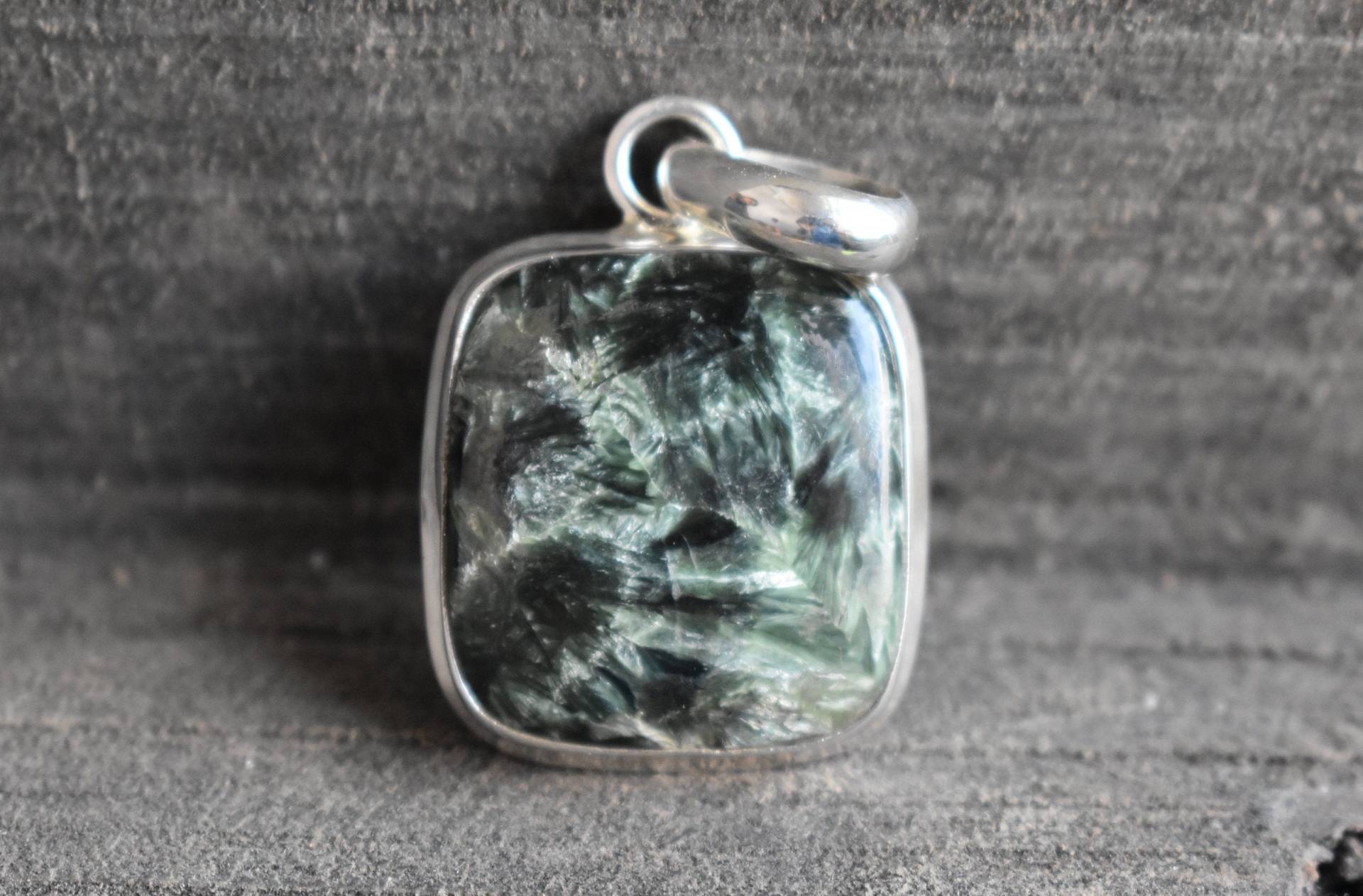 Aaa Qualität Natürlicher Seraphinit Anhänger, 925 Silber Anhänger, Seraphinit Kette, Edelstein Anhänger, Edelstein Anhänger von muktijewels