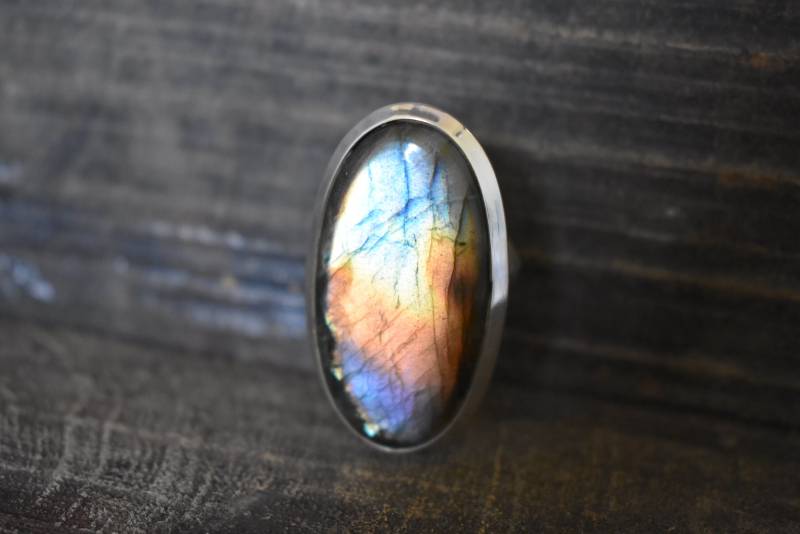 Labradorit Ring, Labradorit Ring, Gelber Ring von muktijewels