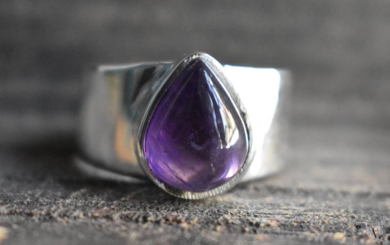 Natürlicher Amethystring, Amethystring, Amethystring, Amethystring, Amethystring, Amethystring, Amethystring, Amethystring, Amethystring von muktijewels
