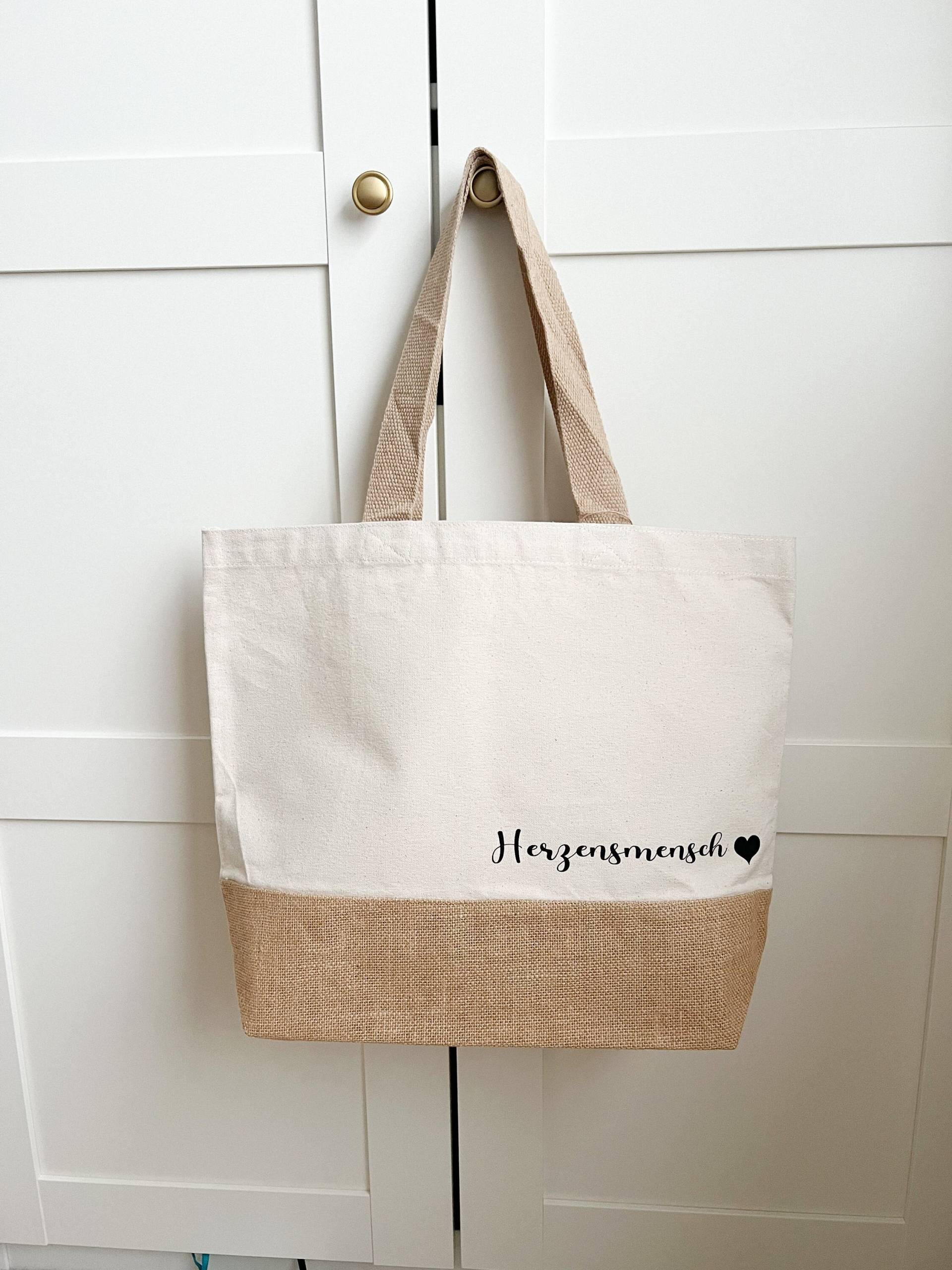 Jutetasche Herzensmensch Geschenkidee Mama Oma Tante Jutebeutel Weihnachten Jga Braut Brautjungfern Fairtrade Rettet Die Welt Kein Plastik von mulisbeutelstube