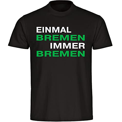 multifanshop Herren T-Shirt - Bremen - Einmal Immer - Druck grün - Männer Größe 3XL schwarz von multifanshop