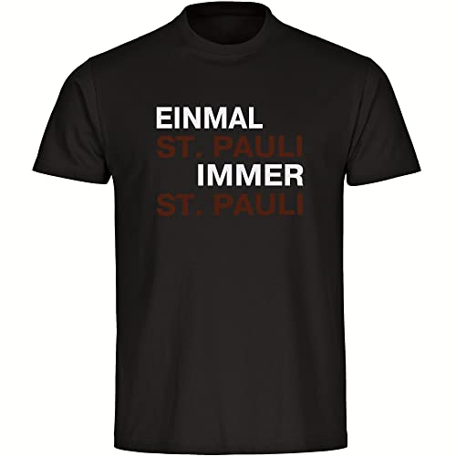 multifanshop Herren T-Shirt - St. Pauli - Einmal Immer - Druck braun - Männer Größe 5XL schwarz von multifanshop