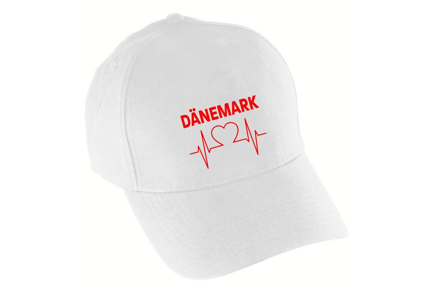 multifanshop Baseball Cap Dänemark - Herzschlag - Mütze von multifanshop