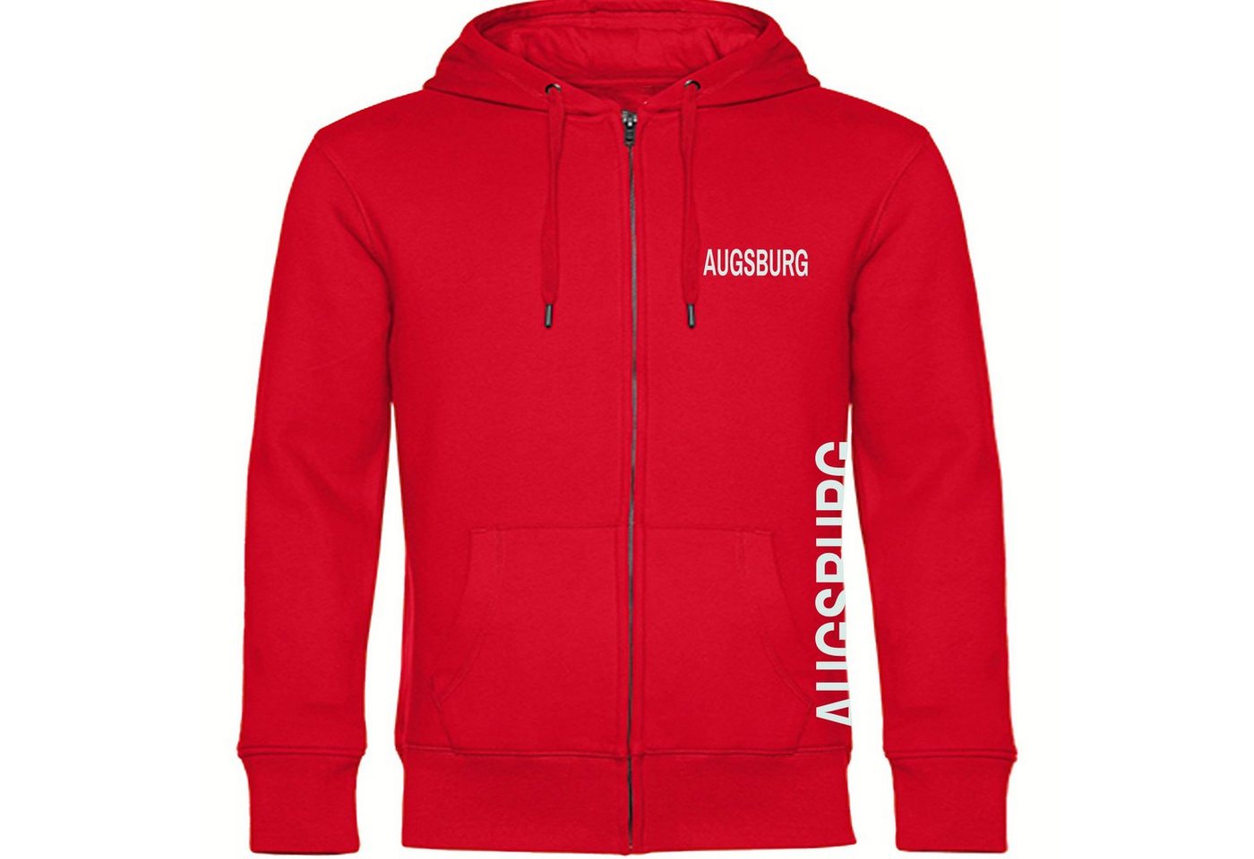 multifanshop Kapuzensweatjacke Augsburg - Brust & Seite - Pullover von multifanshop