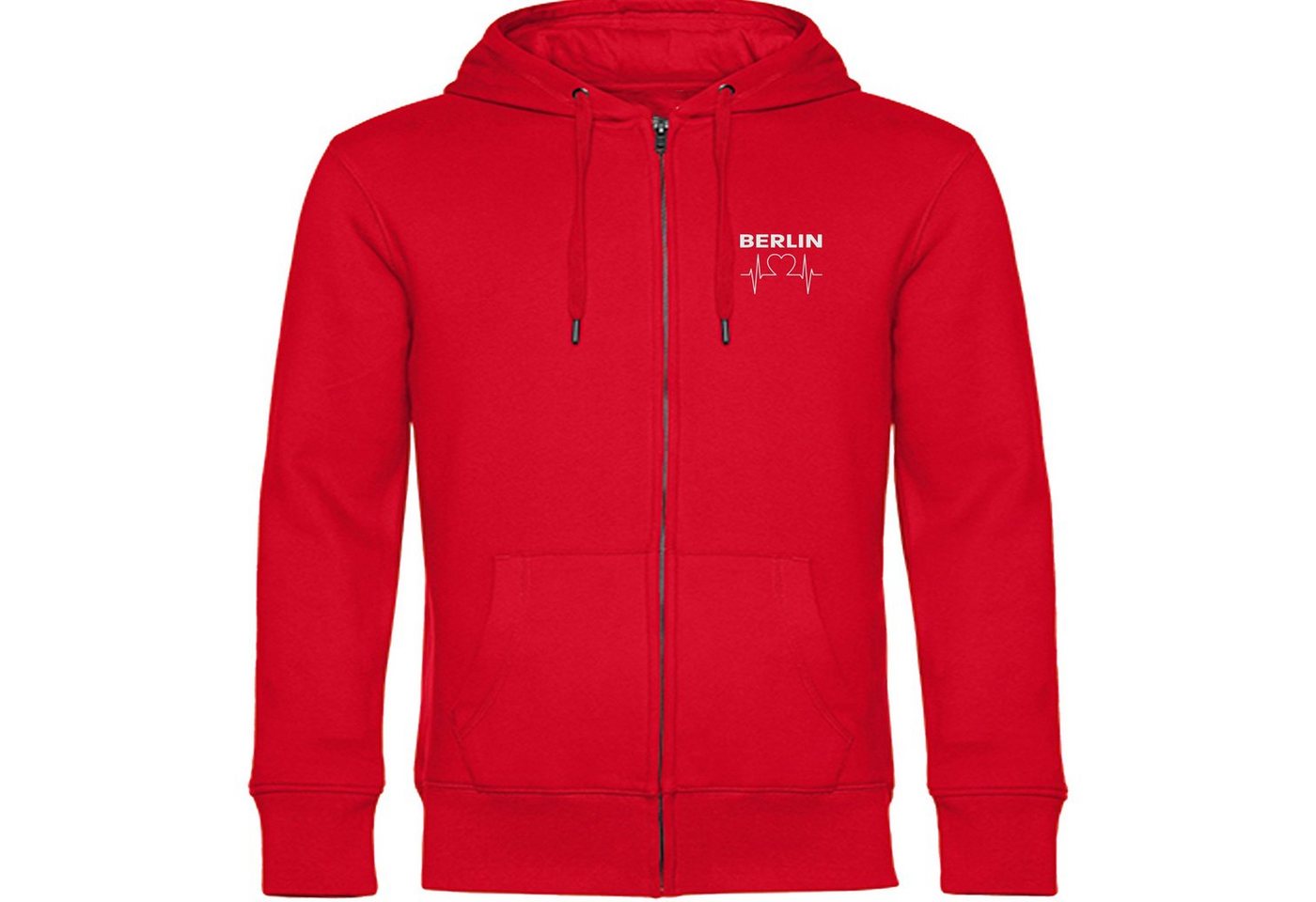 multifanshop Kapuzensweatjacke Berlin rot - Herzschlag - Pullover von multifanshop