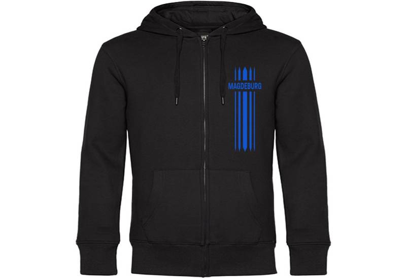multifanshop Kapuzensweatjacke Magdeburg - Streifen - Sweat von multifanshop