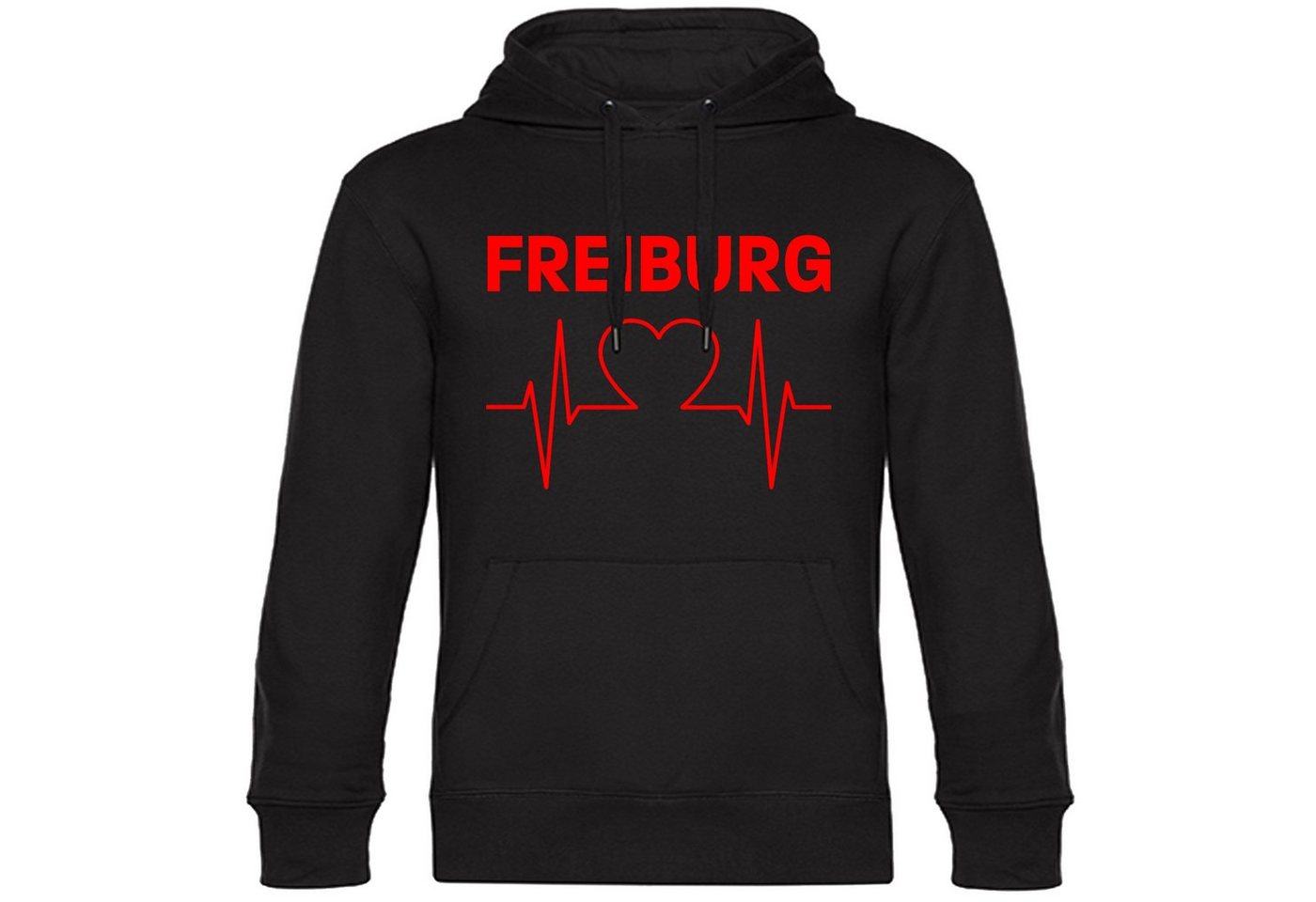 multifanshop Kapuzensweatshirt Freiburg - Herzschlag - Pullover von multifanshop