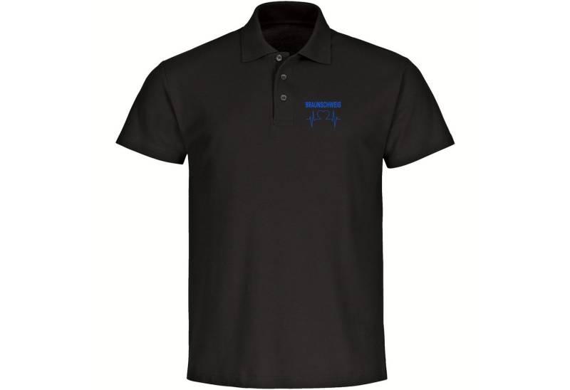 multifanshop Poloshirt Braunschweig - Herzschlag - Polo von multifanshop