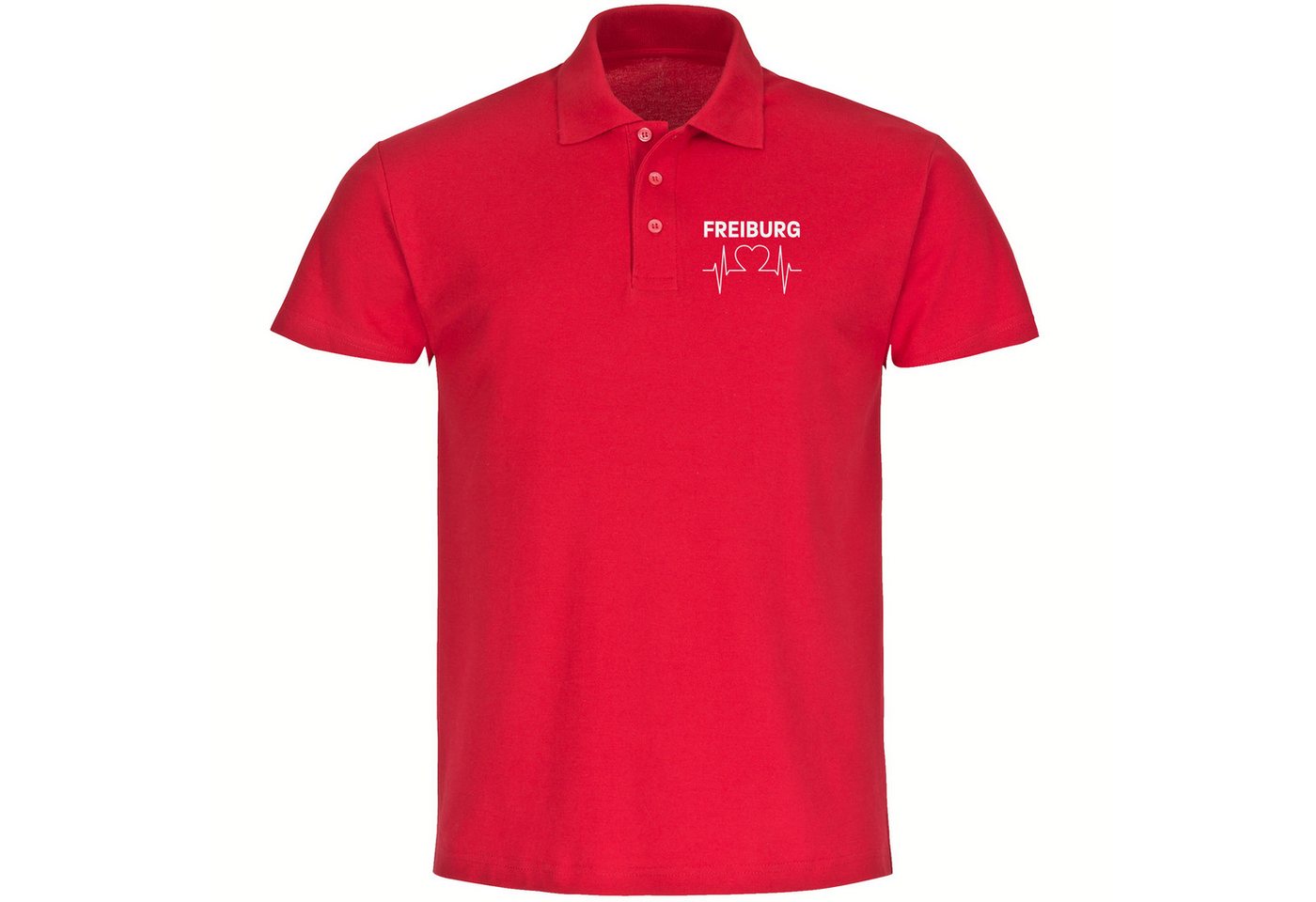 multifanshop Poloshirt Freiburg - Herzschlag - Polo von multifanshop