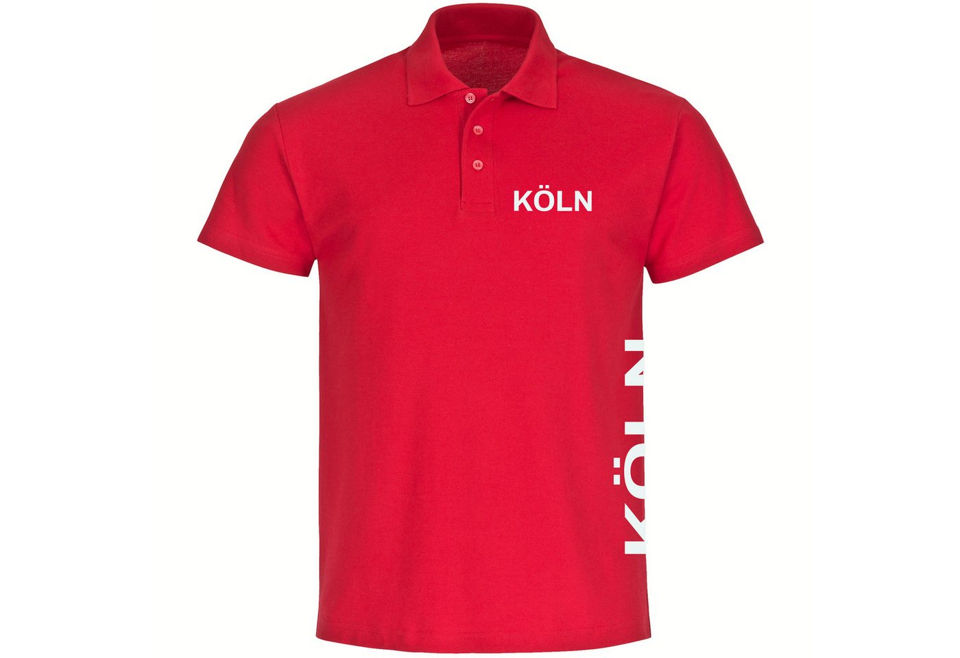 multifanshop Poloshirt Köln - Brust & Seite - Polo von multifanshop