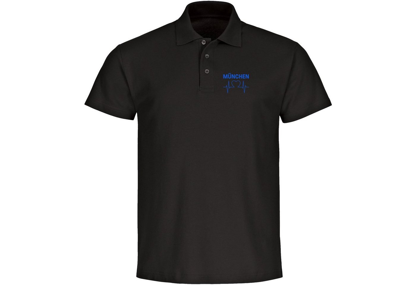 multifanshop Poloshirt München blau - Herzschlag - Polo von multifanshop
