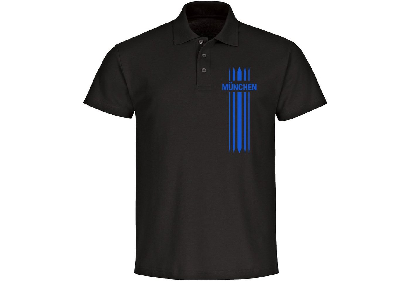 multifanshop Poloshirt München blau - Streifen - Polo von multifanshop