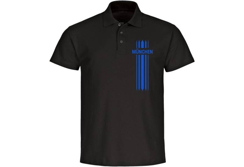 multifanshop Poloshirt München blau - Streifen - Polo von multifanshop