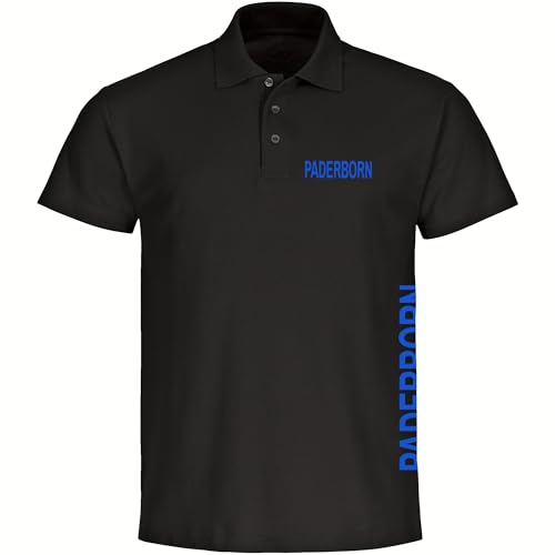 multifanshop Poloshirt - Paderborn - Brust & Seite - Druck blau - Polo Größe 3XL schwarz multifanshop Poloshirt - Paderborn - Brust & Seite - Druck blau - Polo Größe 3XL schwarz von multifanshop