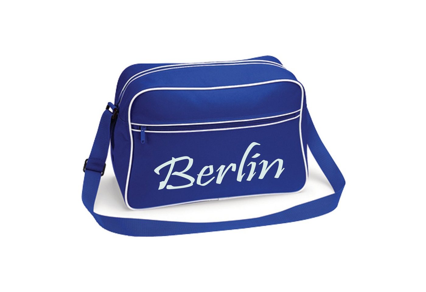 multifanshop Schultertasche Berlin blau - Schriftzug - Tasche von multifanshop