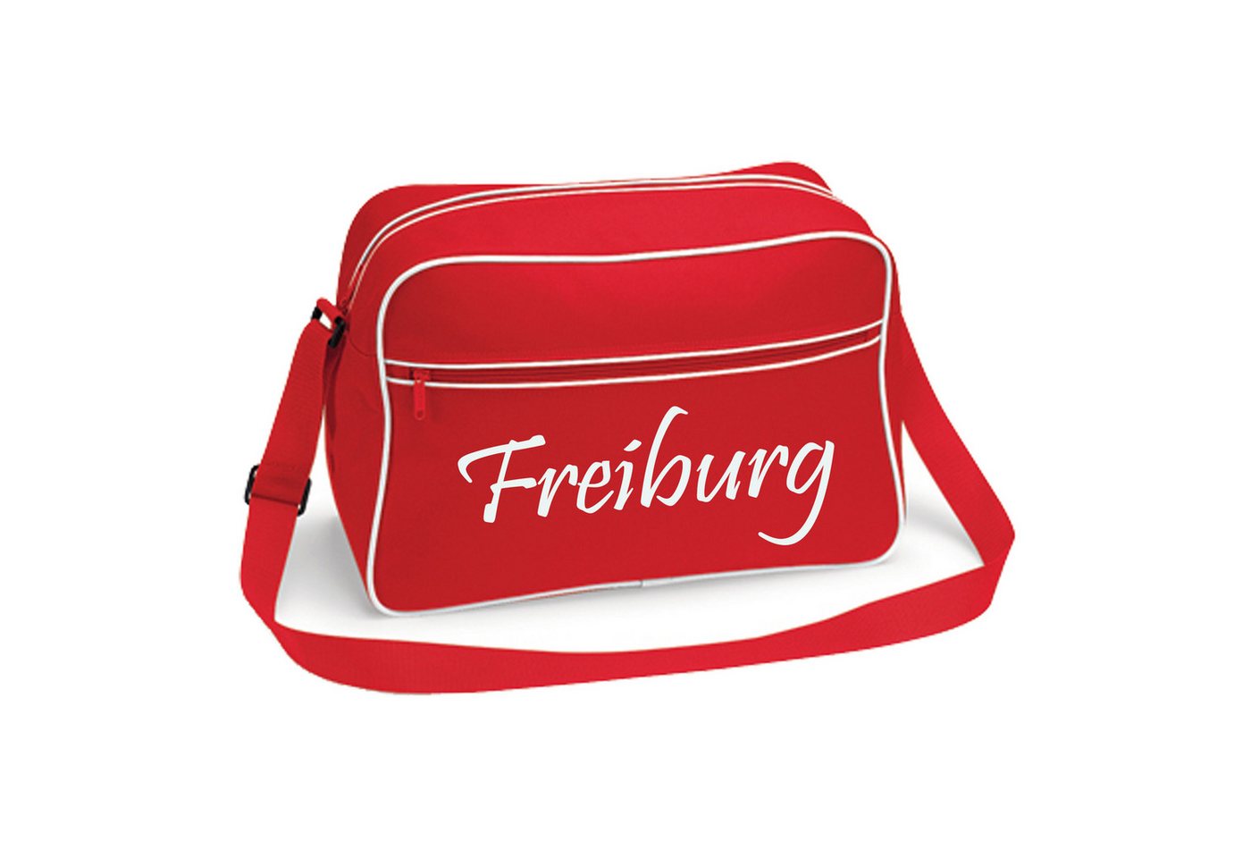 multifanshop Schultertasche Freiburg - Schriftzug - Tasche von multifanshop