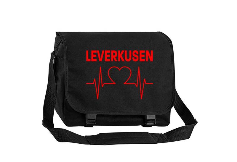multifanshop Schultertasche Leverkusen - Herzschlag - Tasche von multifanshop