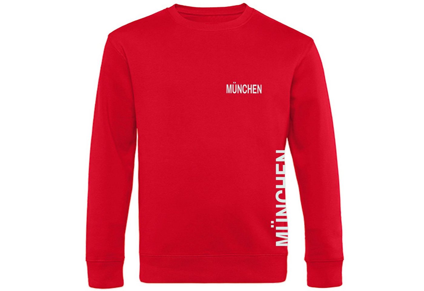 multifanshop Sweatshirt München rot - Brust & Seite - Pullover von multifanshop
