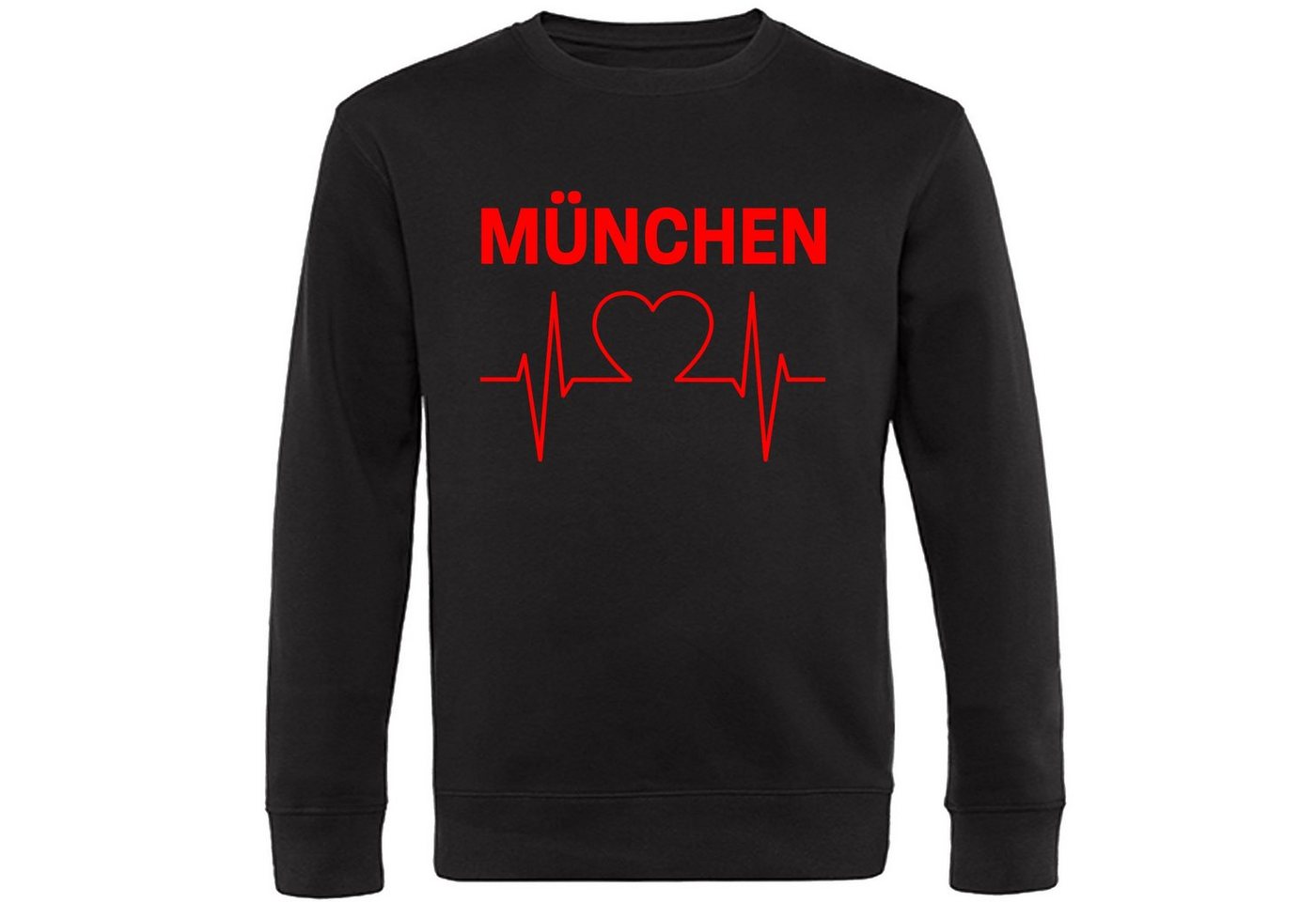 multifanshop Sweatshirt München rot - Herzschlag - Pullover von multifanshop