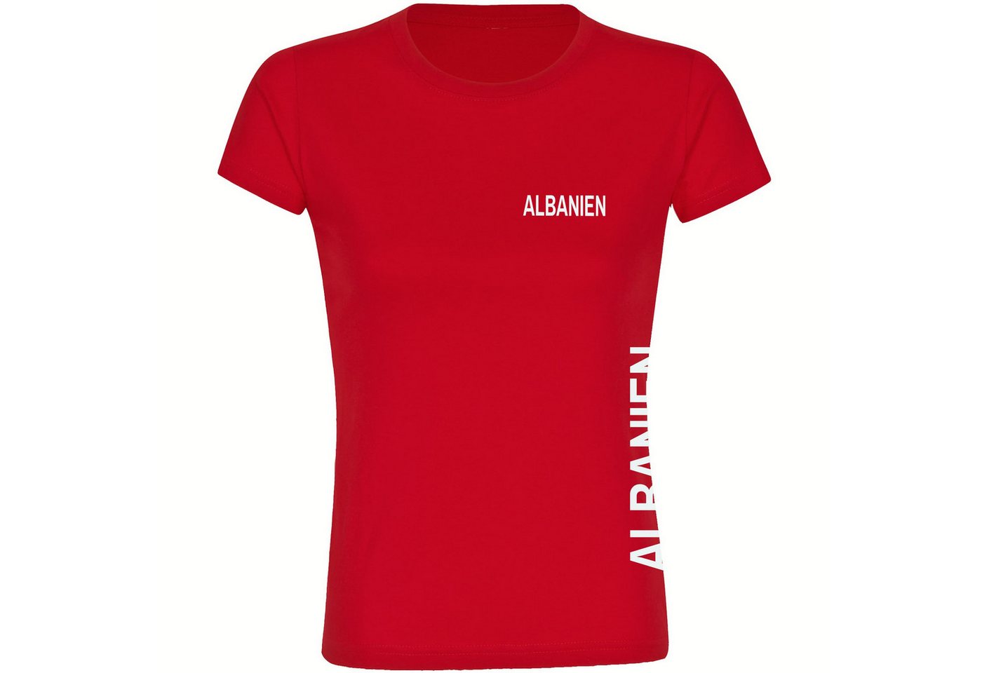 multifanshop T-Shirt Damen Albanien - Brust & Seite - Frauen von multifanshop