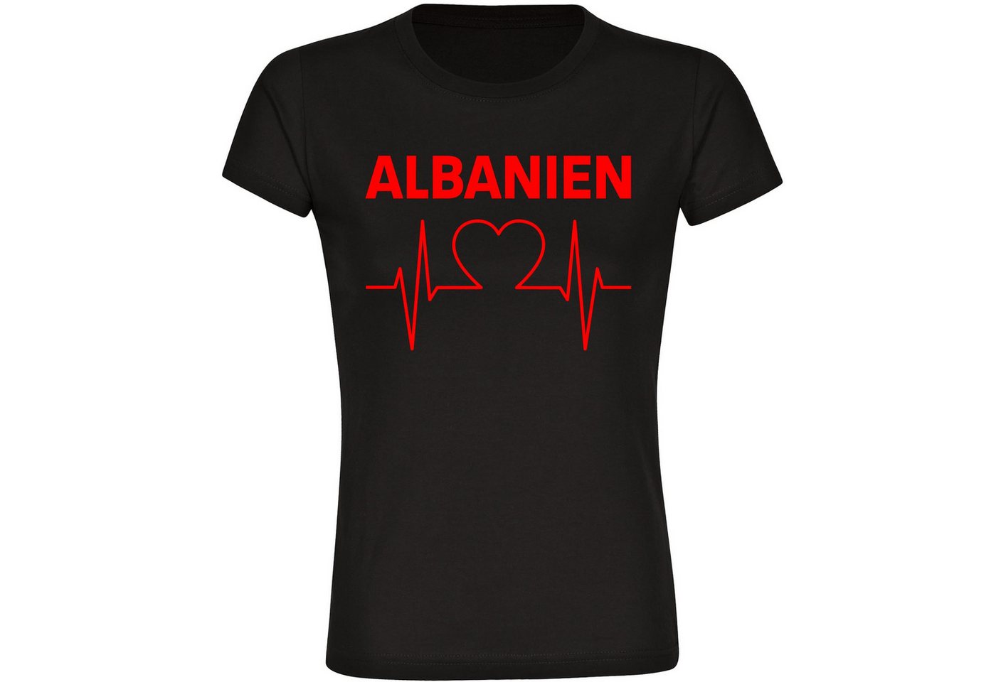 multifanshop T-Shirt Damen Albanien - Herzschlag - Frauen von multifanshop