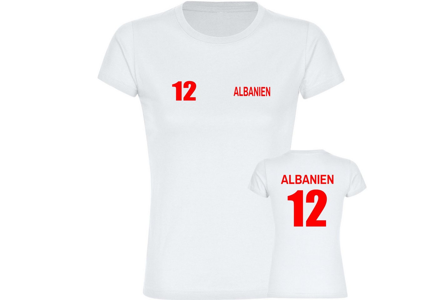 multifanshop T-Shirt Damen Albanien - Trikot 12 - Frauen von multifanshop
