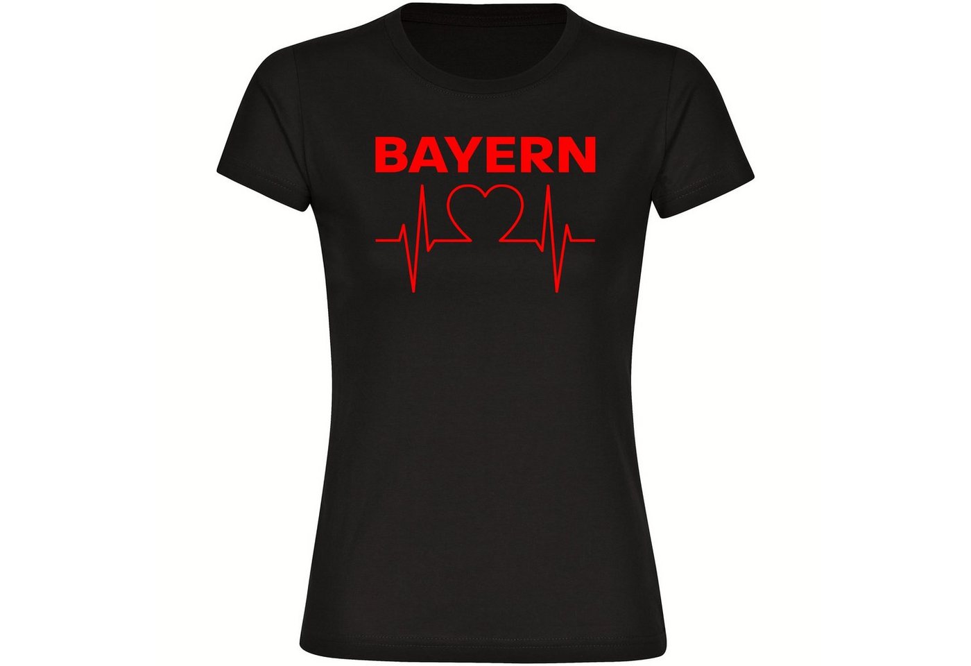 multifanshop T-Shirt Damen Bayern - Herzschlag - Frauen von multifanshop