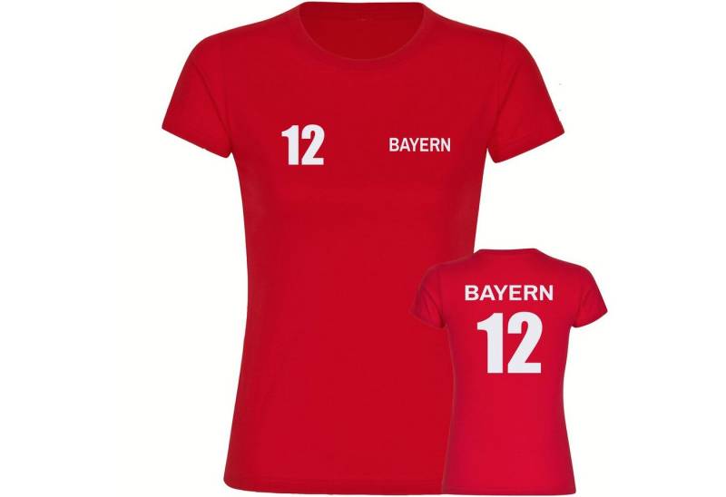 multifanshop T-Shirt Damen Bayern - Trikot Nummer 12 - Frauen von multifanshop