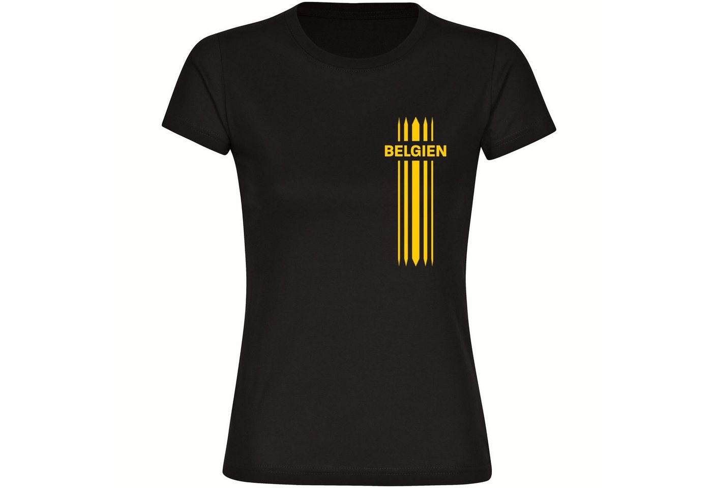 multifanshop T-Shirt Damen Belgien - Streifen - Frauen von multifanshop