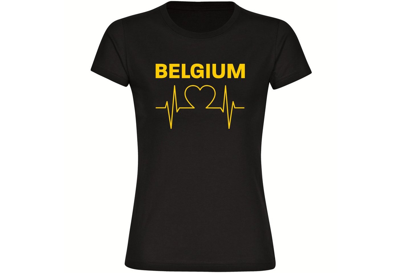 multifanshop T-Shirt Damen Belgium - Herzschlag - Frauen von multifanshop