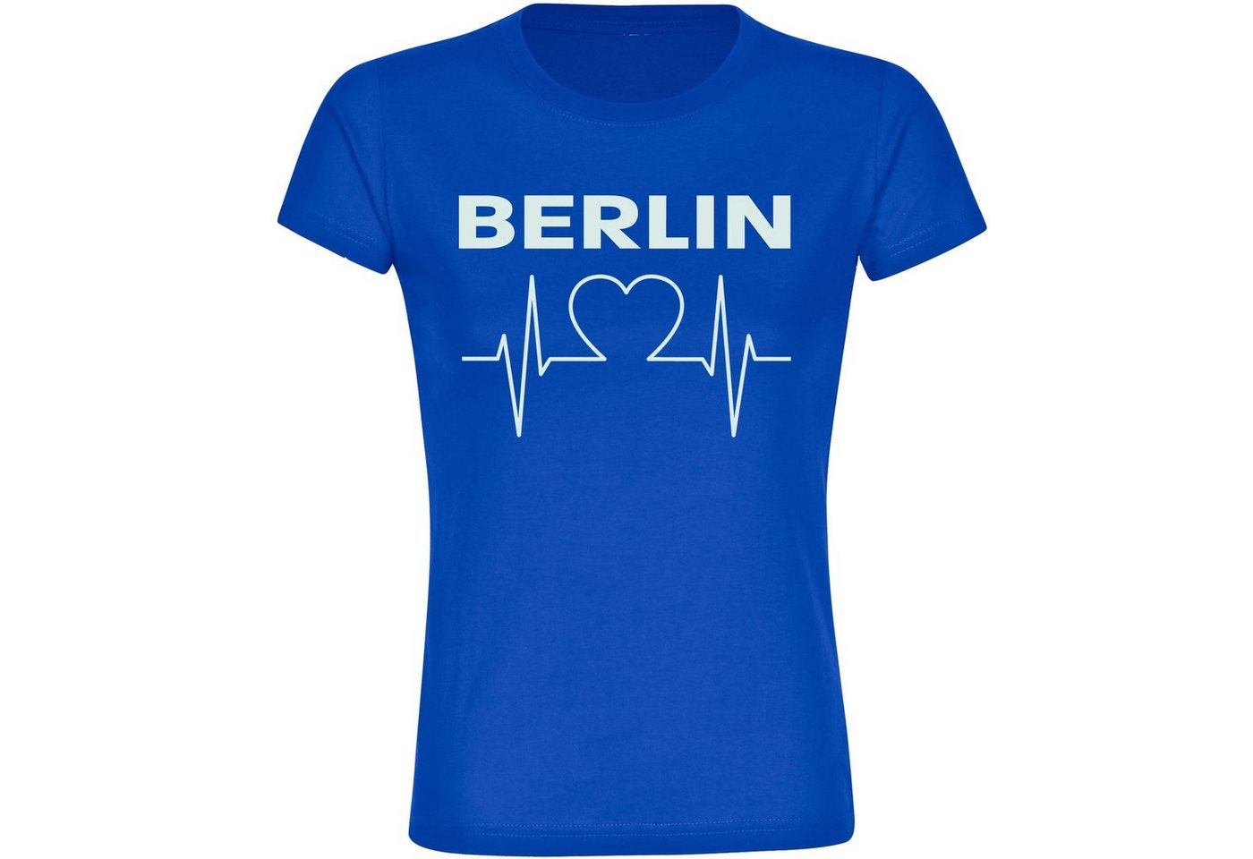 multifanshop T-Shirt Damen Berlin blau - Herzschlag - Frauen von multifanshop