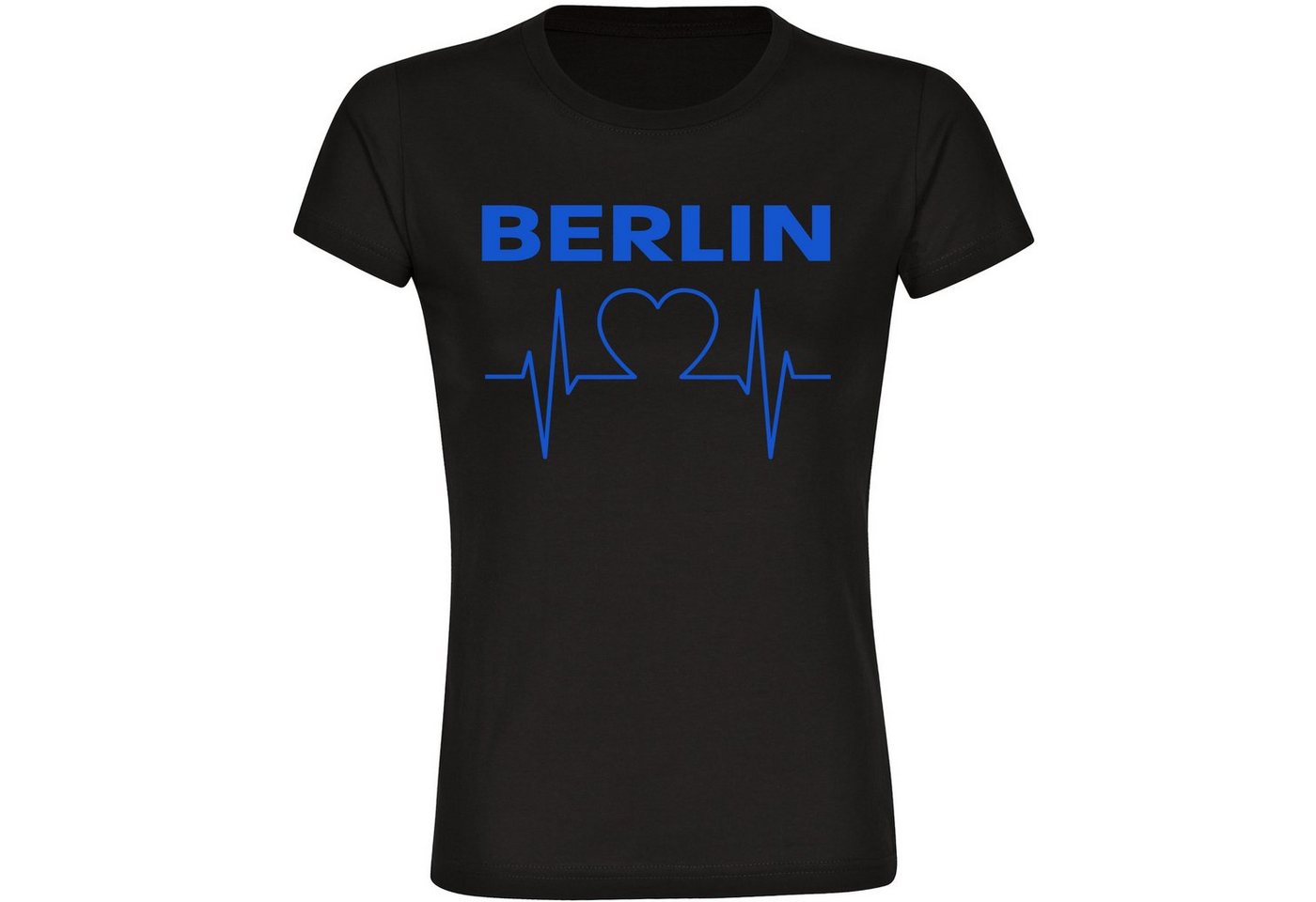multifanshop T-Shirt Damen Berlin blau - Herzschlag - Frauen von multifanshop