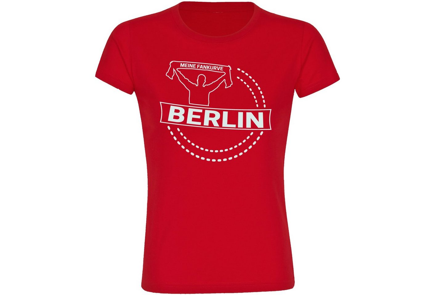 multifanshop T-Shirt Damen Berlin rot - Meine Fankurve - Frauen von multifanshop