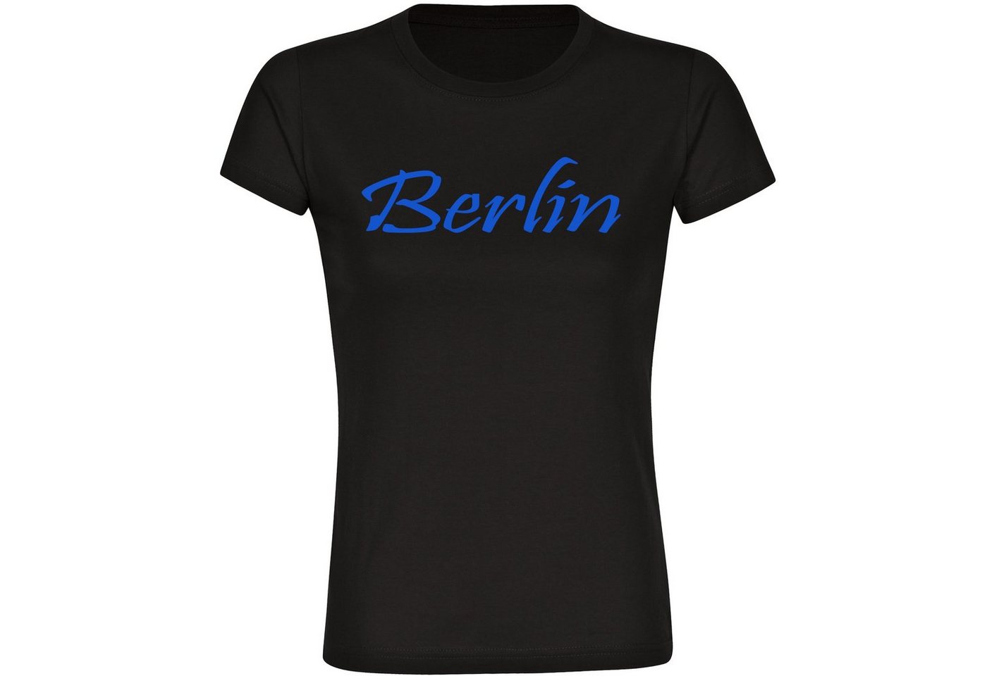 multifanshop T-Shirt Damen Berlin blau - Schriftzug - Frauen von multifanshop