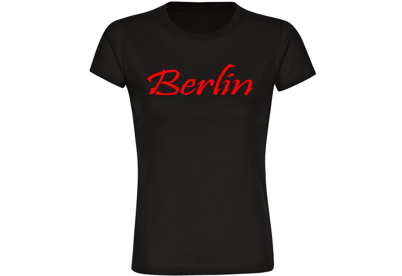 multifanshop T-Shirt Damen Berlin rot - Schriftzug - Frauen von multifanshop