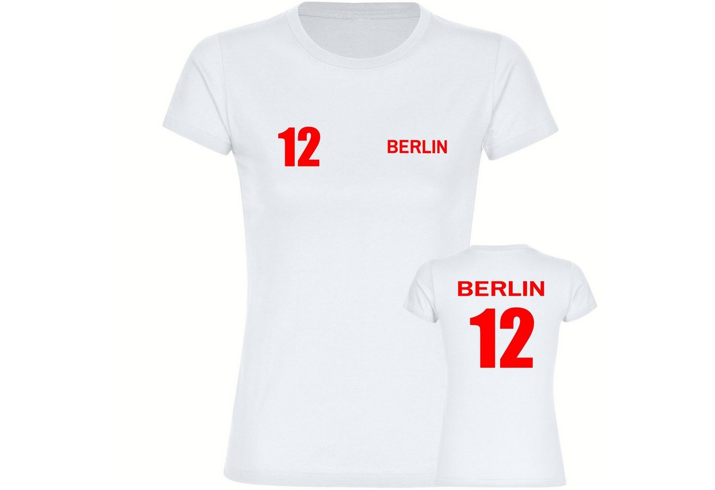 multifanshop T-Shirt Damen Berlin rot - Trikot 12 - Frauen von multifanshop