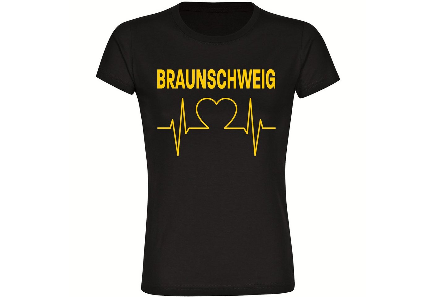 multifanshop T-Shirt Damen Braunschweig - Herzschlag - Frauen von multifanshop