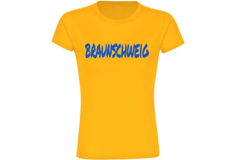 multifanshop T-Shirt Damen Braunschweig - Textmarker - Frauen von multifanshop