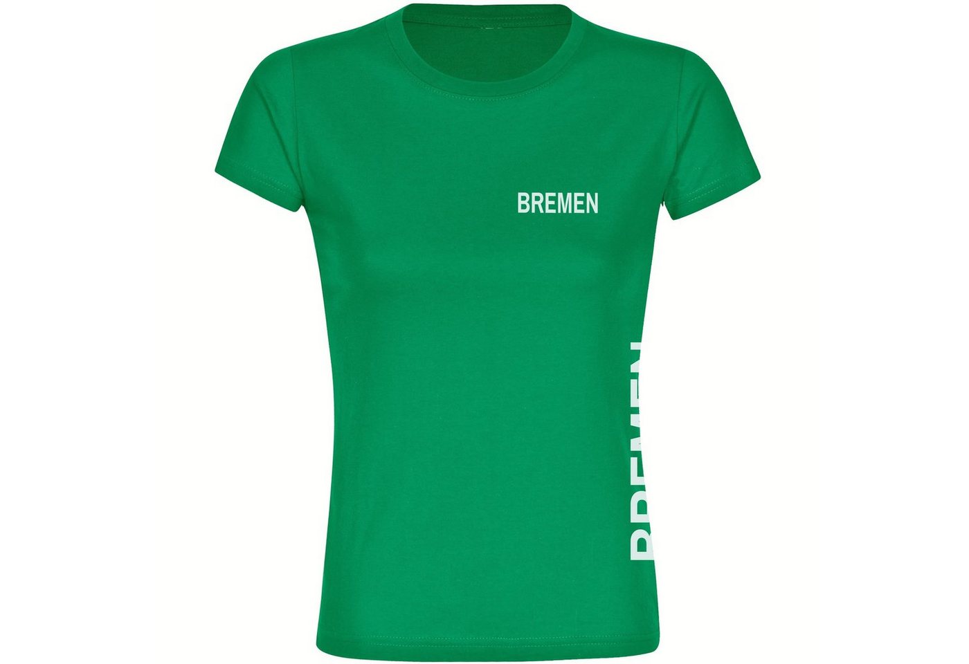 multifanshop T-Shirt Damen Bremen - Brust & Seite - Frauen von multifanshop