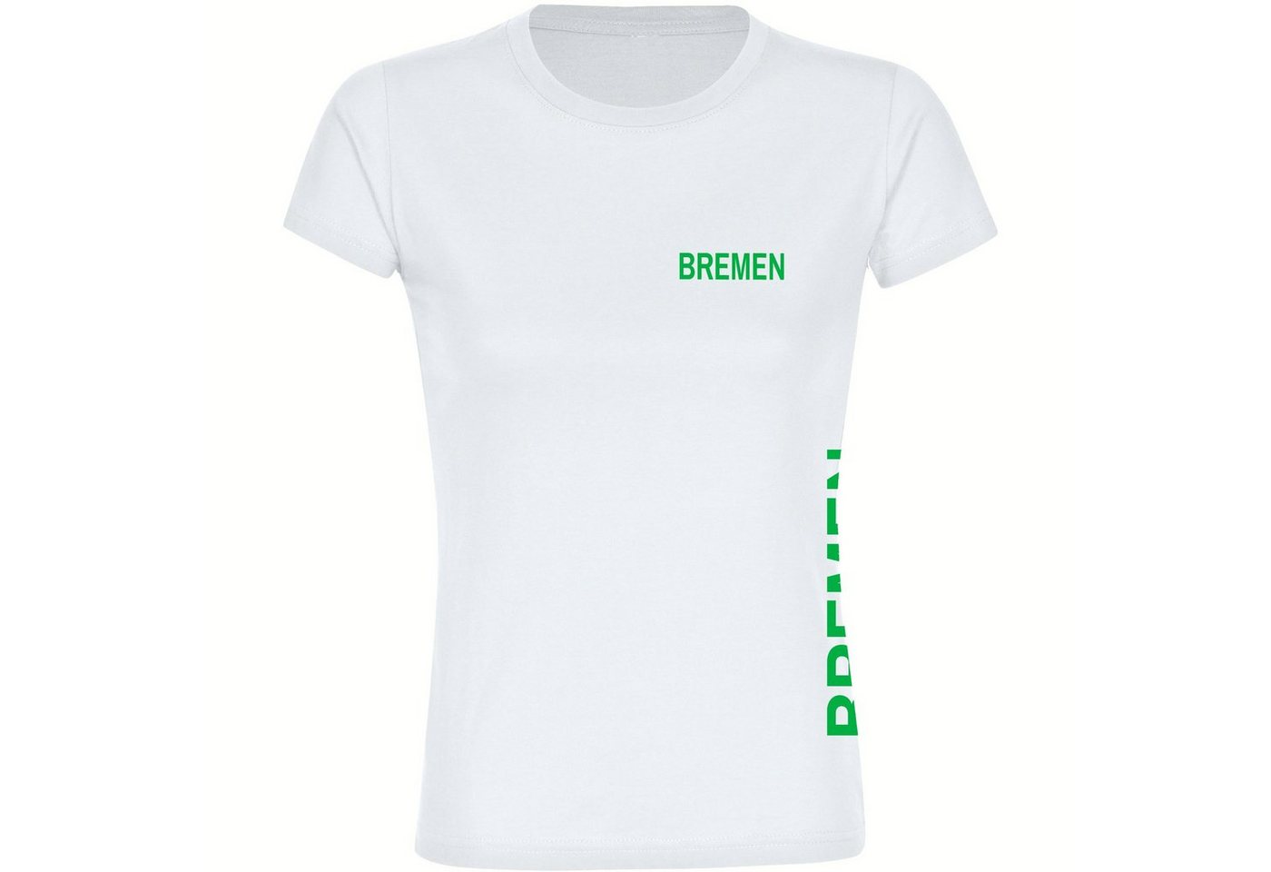 multifanshop T-Shirt Damen Bremen - Brust & Seite - Frauen von multifanshop