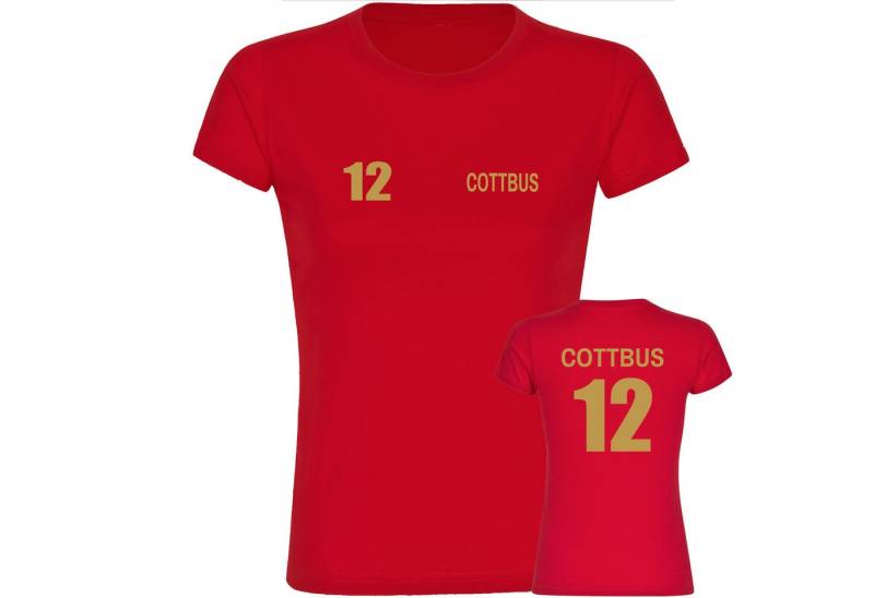 multifanshop T-Shirt Damen Cottbus - Trikot Nummer 12 gold - Frauen multifanshop T-Shirt Damen Cottbus - Trikot Nummer 12 gold - Frauen von multifanshop