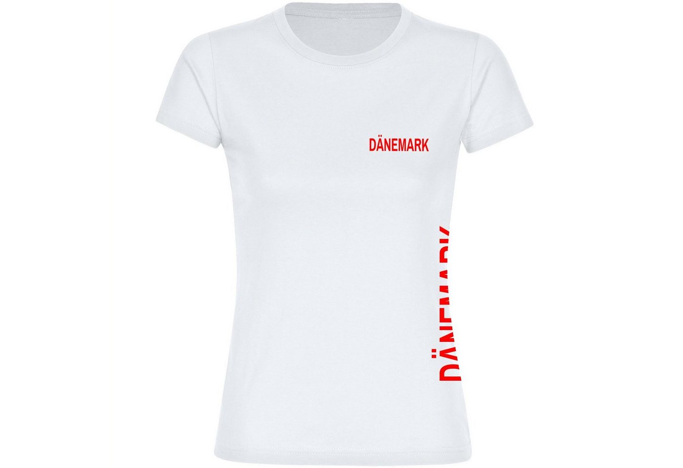 multifanshop T-Shirt Damen Dänemark - Brust & Seite - Frauen von multifanshop