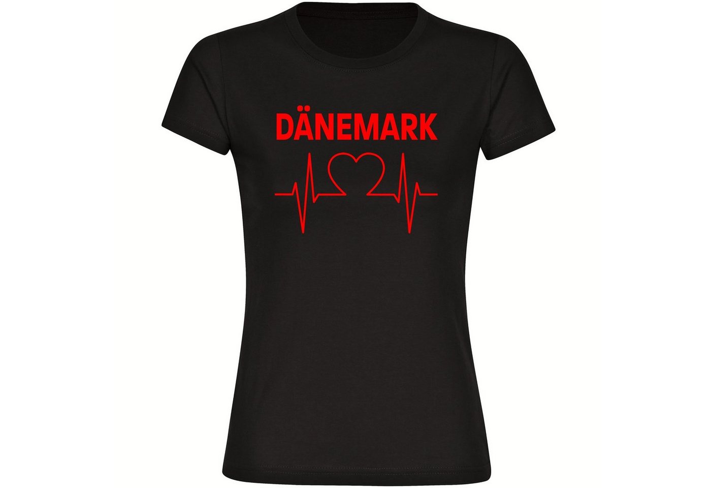 multifanshop T-Shirt Damen Dänemark - Herzschlag - Frauen von multifanshop
