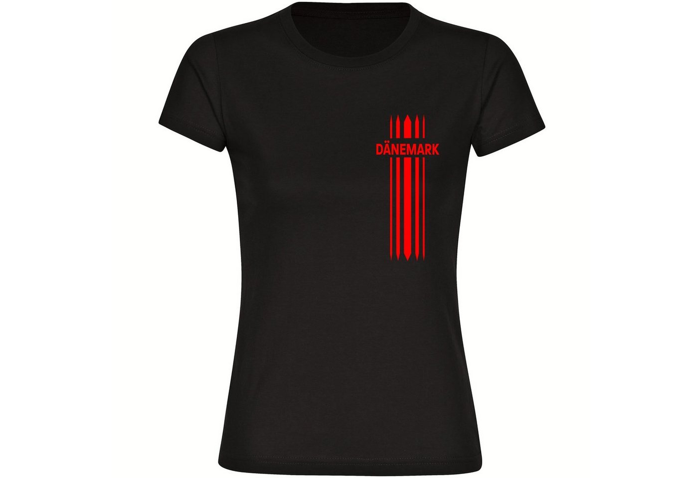 multifanshop T-Shirt Damen Dänemark - Streifen - Frauen von multifanshop