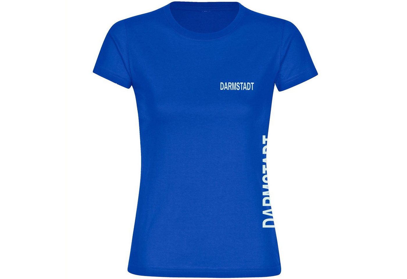 multifanshop T-Shirt Damen Darmstadt - Brust & Seite - Frauen von multifanshop