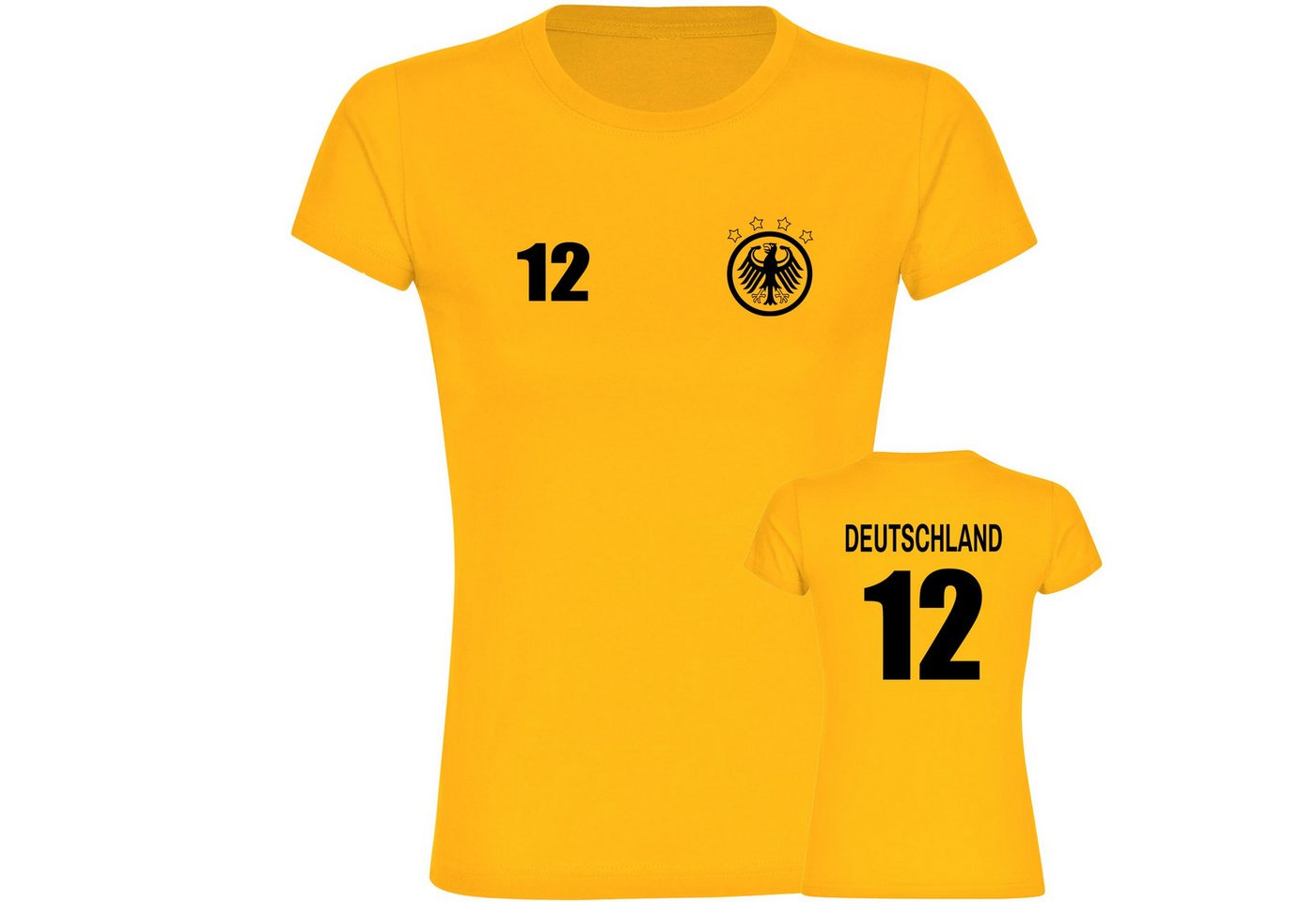 multifanshop T-Shirt Damen Deutschland - Adler Retro Trikot 12 - Frauen von multifanshop